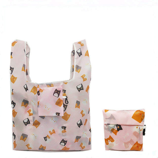 Eco-Friendly Reusable Shopping Bag - Multicolored Floral Pattern