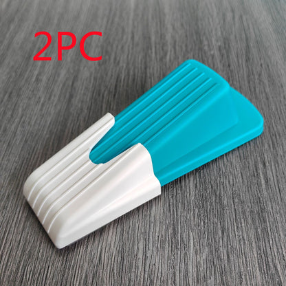 Eco-Friendly Teal & White Doorstop Wedge - Durable Silicone Design