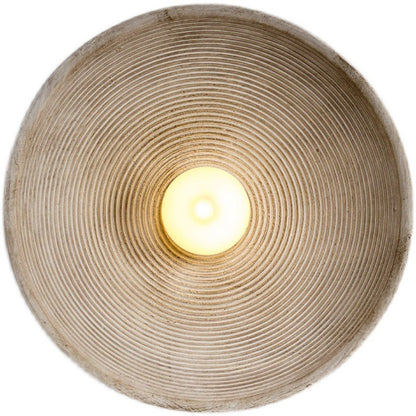 Eco-Friendly Circular Wall Light - Natural Wood Tone