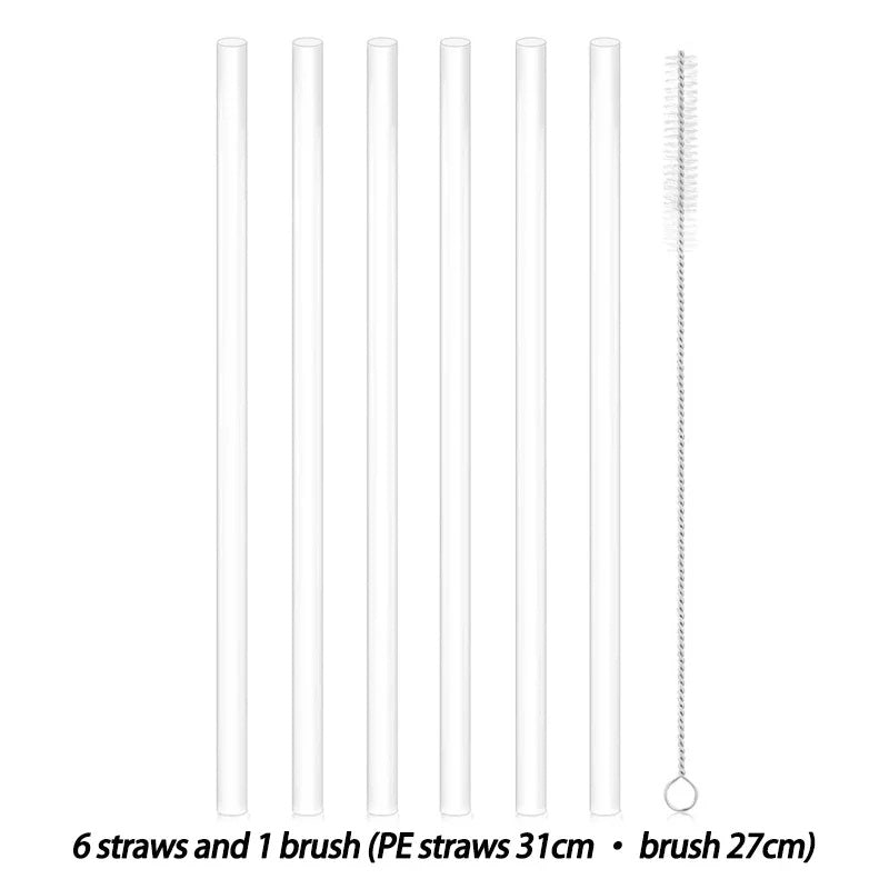 Eco-Friendly Reusable Glass Straws with Cleaning Brush - Sustainable Drinking Solution