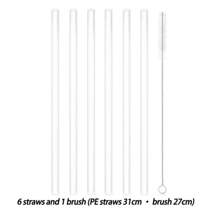 Eco-Friendly Reusable Glass Straws with Cleaning Brush - Sustainable Drinking Solution