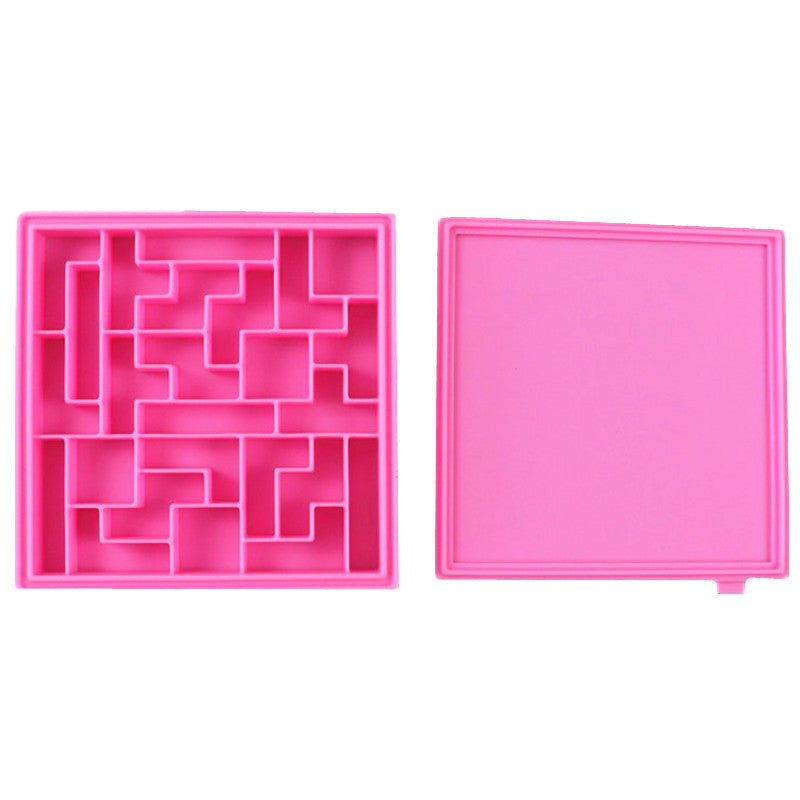 Tetris-Shaped Silicone Ice Cube Tray with Yellow Lid