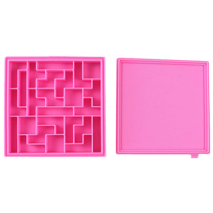 Tetris-Shaped Silicone Ice Cube Tray with Yellow Lid