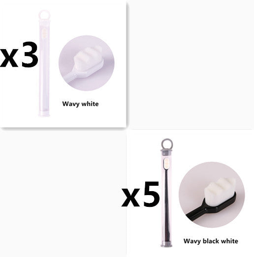 Eco-Friendly Bamboo Toothbrush with Wavy Handle Design