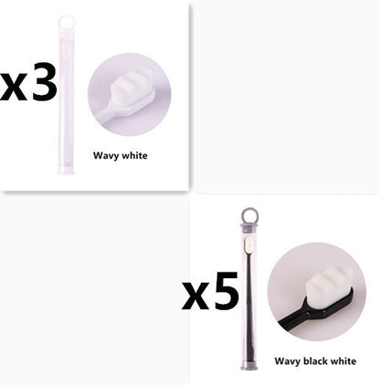 Eco-Friendly Bamboo Toothbrush with Wavy Handle Design