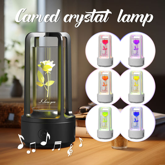 Carved Crystal Lamp with Ambient Decorative Lighting