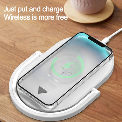 Wireless Charger Night Light & Phone Holder - Eco-Friendly Multi-Functional Station