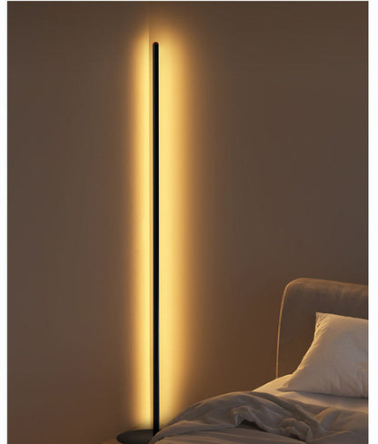 Energy-Efficient LED Floor Lamp - Modern Black Slim Design