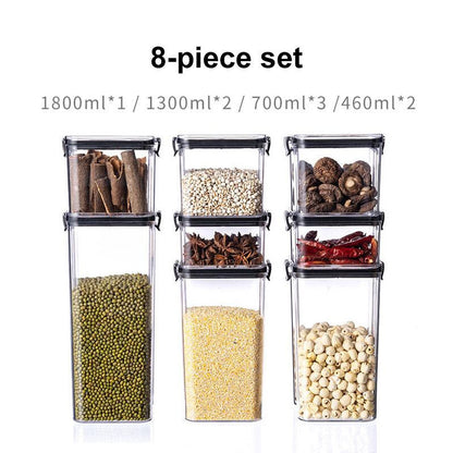 Eco-Friendly Stackable Storage Containers - Transparent with Black Lids