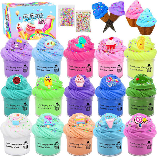 FITTO 15 Pcs Mermaid Surprise Slime Playset