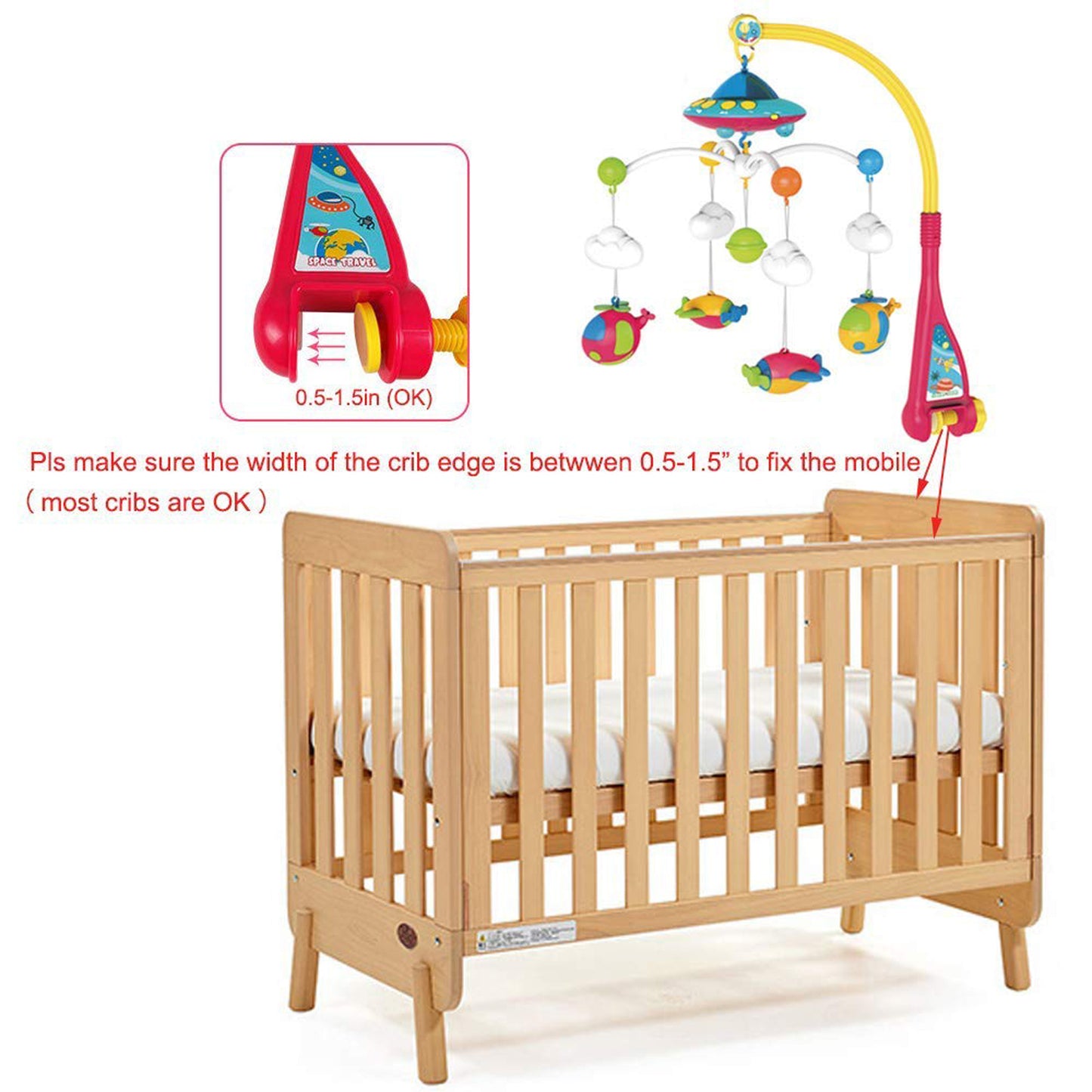 FITTO Projection Mobile with Rotating Toys